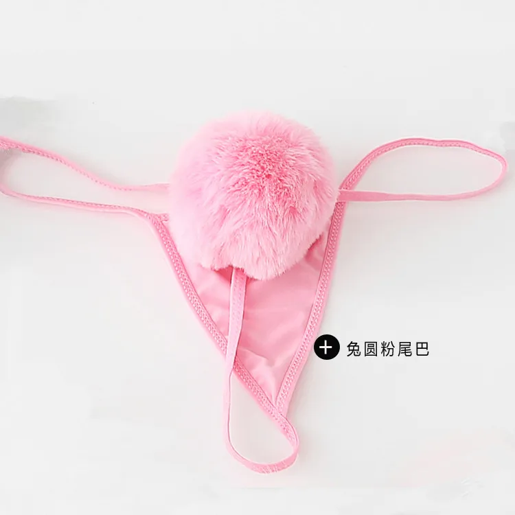 7 Kawaii, женское нижнее белье, хлопок, стринги, трусы, бесшовные трусики, мягкие, милые, кроличий хвост, волосы, мяч, сексуальное нижнее белье, стринги, Лолита - Цвет: 7