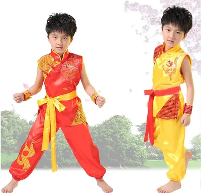 

Chinese traditional costumes Children's martial arts performances Private dragon totem tai chi suit children dance costumes