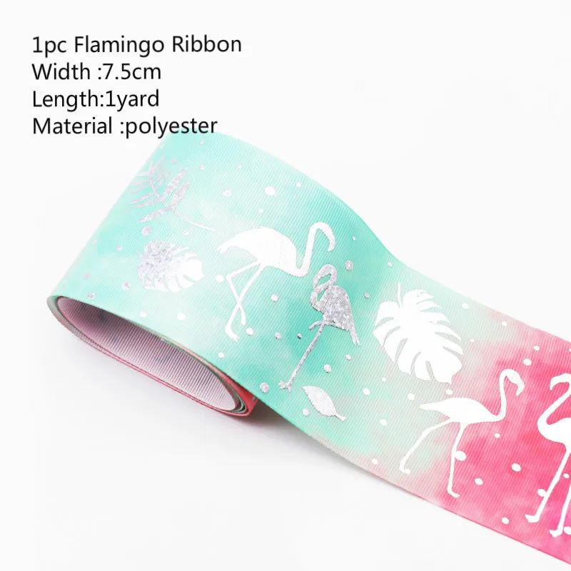 Ribbon A Розовые украшения для дня рождения, свадьбы, фламинго, баннеры, блестящие топперы для кексов, воздушные шары из алюминиевой фольги, фламинго, вечерние принадлежности - Цвет: Ribbon A