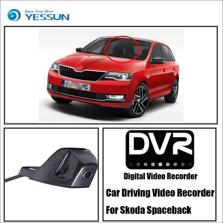 YESSUN Автомобильный видеорегистратор Цифровой для Skoda Spaceback фронтальная камера Dash