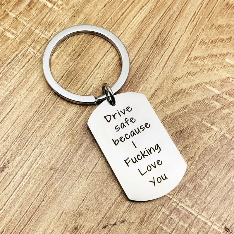Drive Safe I Love You, Подарок на годовщину, нержавеющая сталь, безопасное вождение, советы, брелок, модный брелок личность