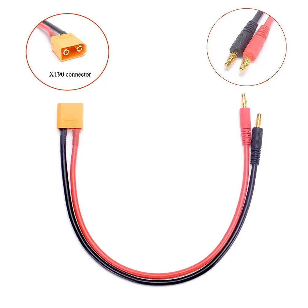 Зарядный кабель с банановыми штекерами XT90 4 мм 40 см 12/14AWG|Детали и аксессуары| |