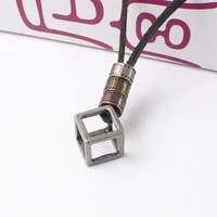 100 genuine leather men necklaces pendants punk vintage adjustable brown slide rope chain male jewelry mens jewellery