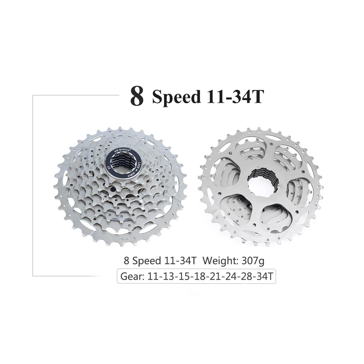freewheel 8S 11-34T VG sports 8 speed 11-42T 40T 36T MTB кассета велосипедная Звездочка свободного хода cdg 8S горный велосипед свободного хода 34T 32T Сверхлегкий 441g - Цвет: freewheel 8S 11-34T