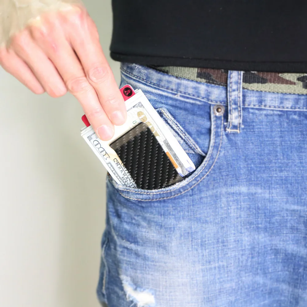 Зажим для денег кошелек углерода Волокно минималистский кредитной карты Бизнес