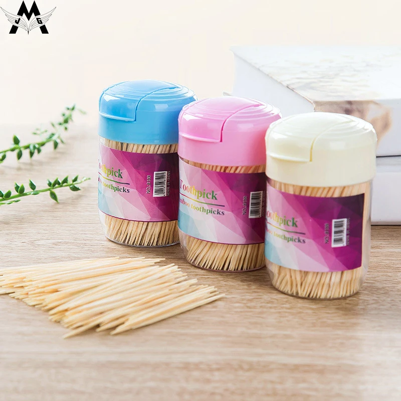 MeiJiaG Eco-Friendly Material Toothpick Holders With 350 Bamboo Toothpicks Three Classic Colors Optional | Дом и сад