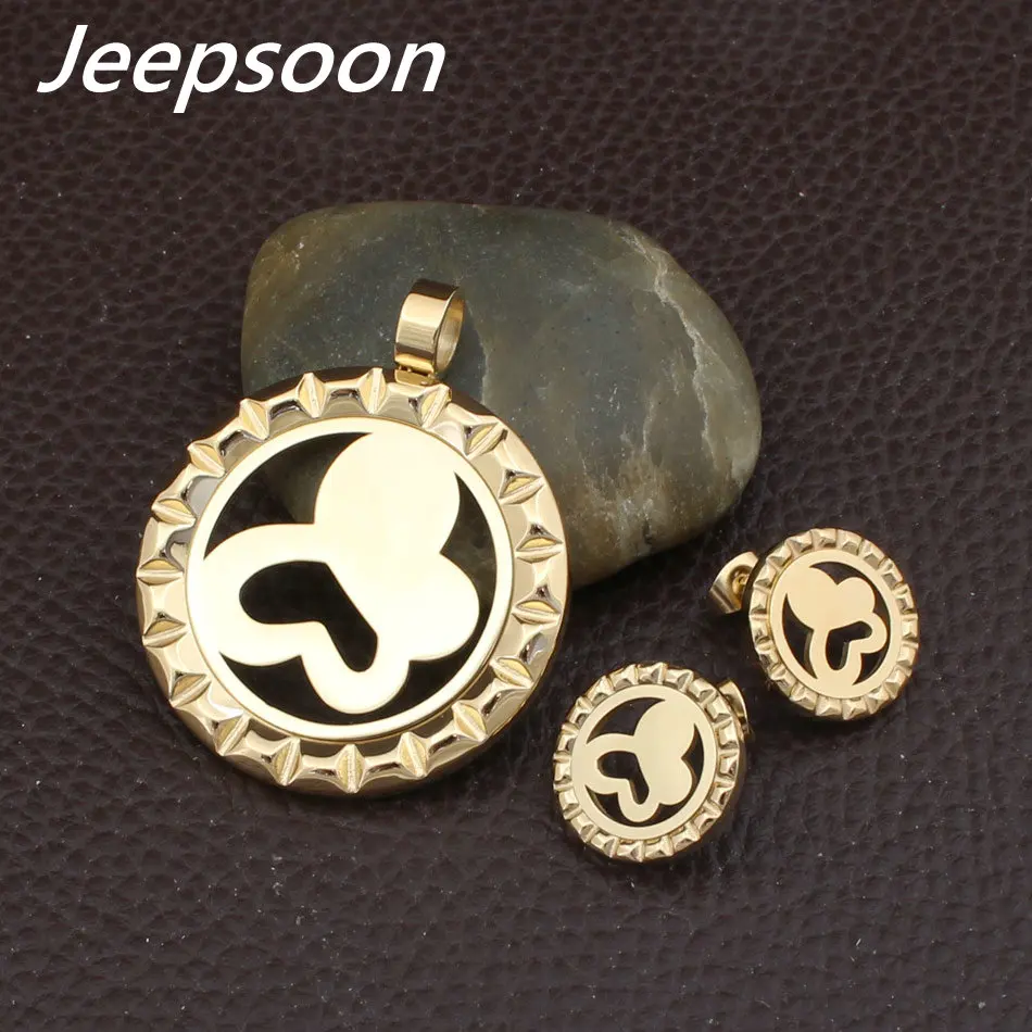 2 цвета Новые Стили нержавеющей стали ювелирные подвески и Серьги Набор для Для