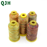 high end 100polyester colorful sewing thread for overlock leather household knitting accessories rainbow embroidery pagoda line