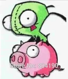 3 &quotInvader Zim анимированные сериалы Гир на Фигурка свиньи аппликация пришить/железо