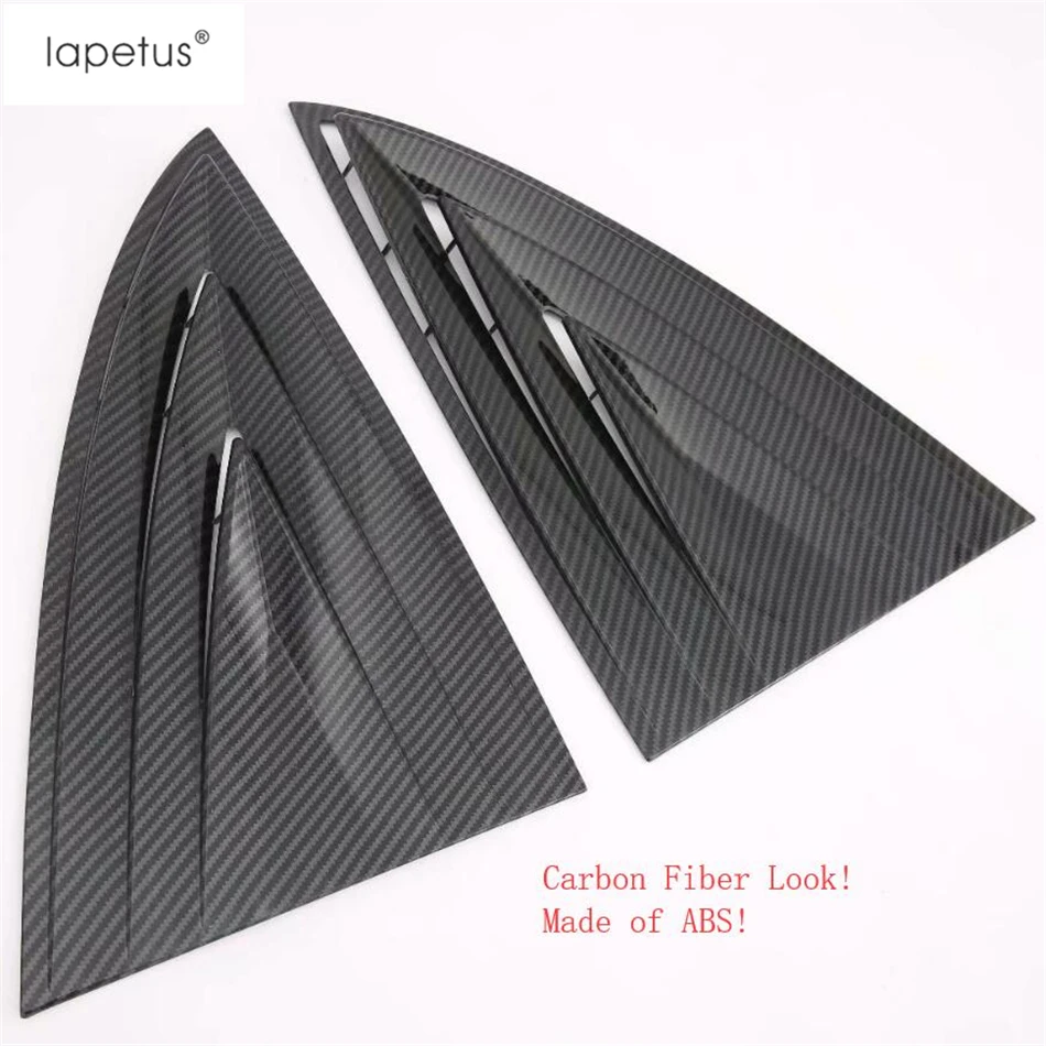 Lapetus Accessories For Tesla Model 3 2018 - 2021 ABS Rear Tail Louver Window Windshield Spoiler Triangle Wing Cover Trim | Автомобили и