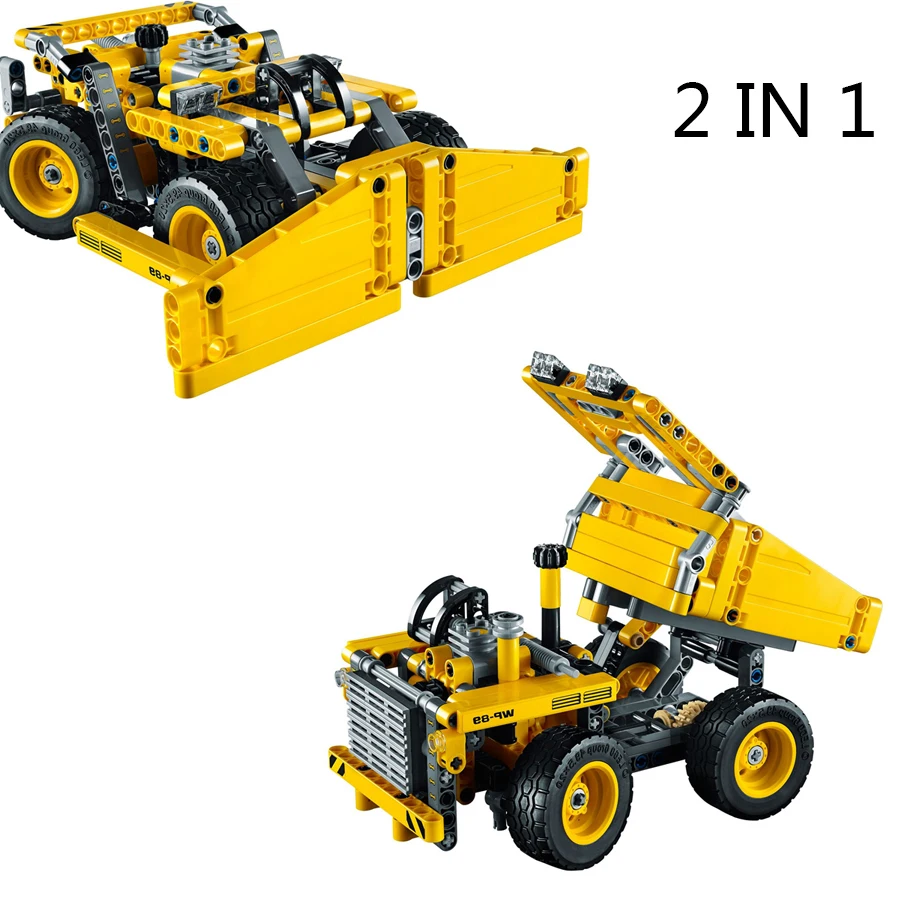 Decool 3363 TECHNIC 2 в 1 горнодобывающие грузовики колесный бульдозер сборные