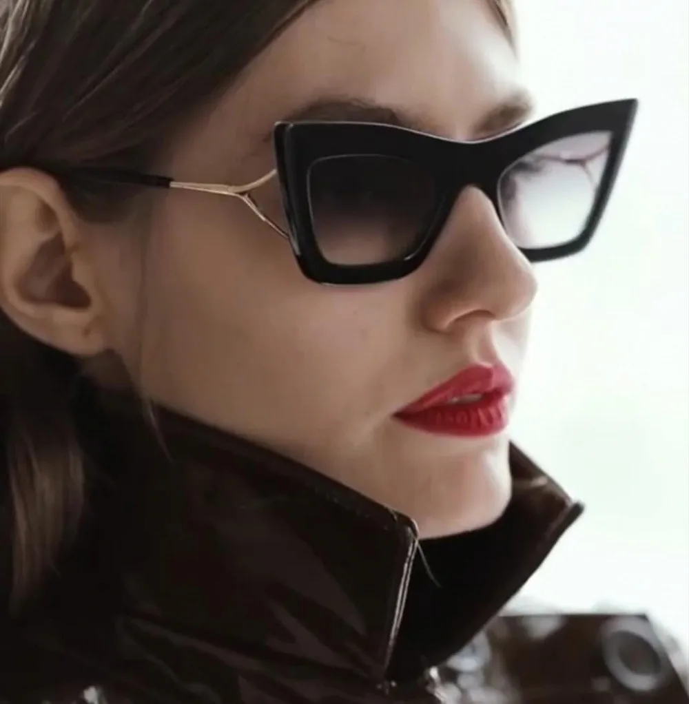 Women Fashion Hollow Alloy Legs Cat Eye Sunglasses Personality Elegant Cosy Shades Street Snap Sun Glasses UV400 Oculos De Grau |