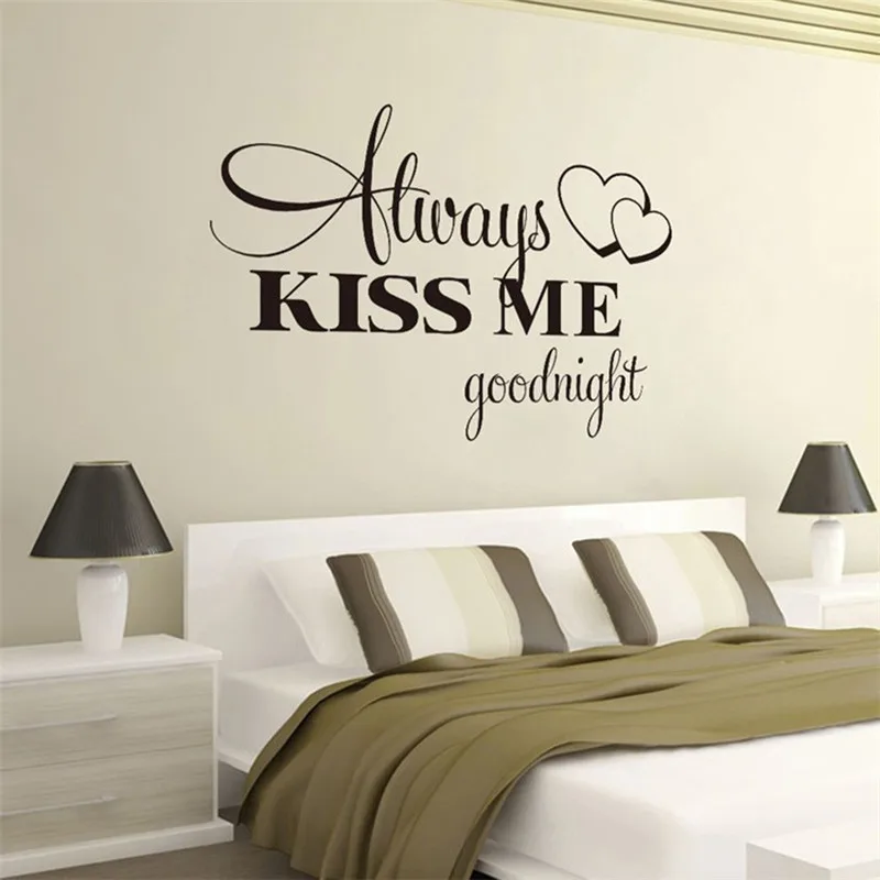 ISHOWTIENDA Always Kiss Me Goodnight домашний декор настенная наклейка для спальни виниловое