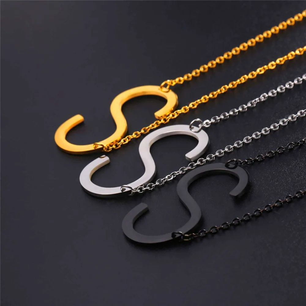 Подвеска с буквой S из нержавеющей стали Kpop чокер цепочкой золотого/черного цвета