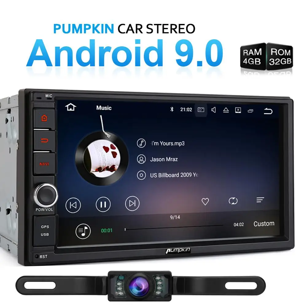 Pumpkin 4 Гб ОЗУ 32 ПЗУ 2 дюйма Android 9 0 Универсальное автомобильное радио без dvd плеера GPS