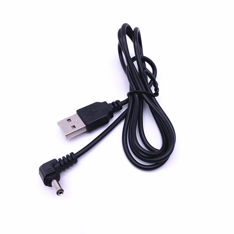 Белый/черный 90 Угол ПК USB папа до 5 В DC 3 мм X 1 35 баррель разъем Кабель питания Шнур
