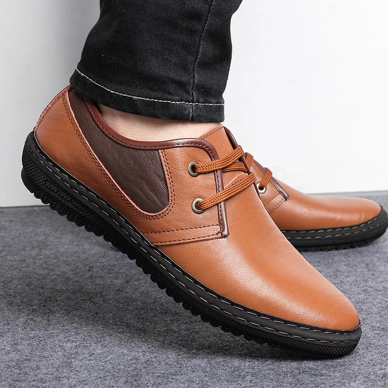 

Summer Casual Lace Up Shoes Men Leather Walking Boat Shoe Loafers Moccasins Flats Shoes Men Luxury Brand Hot Sale