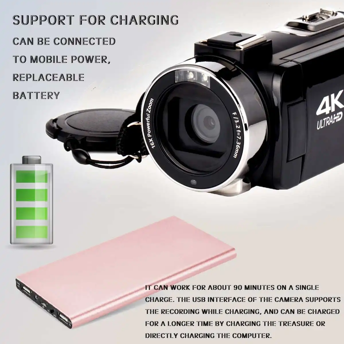 4K WiFi Ultras HD 1080P CMOS 12 миллионов пикселей сенсор Цифровая видеокамера DV+ объектив+ микрофон