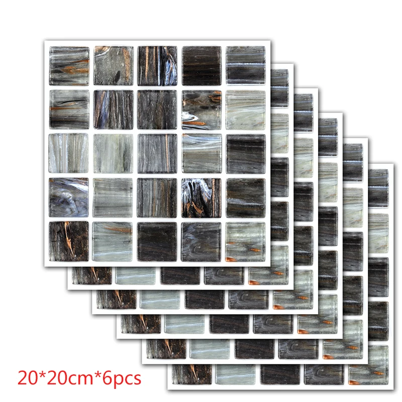 6 шт./лот плоская плитка с цветочным узором настенные наклейки на талию для кухни