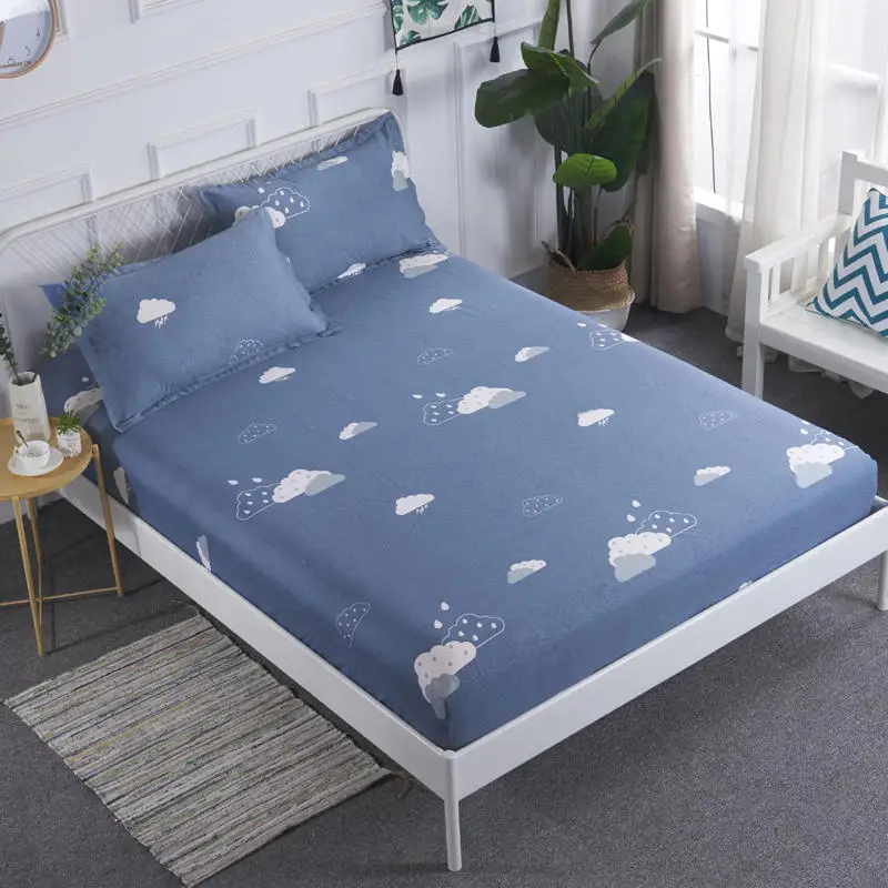 fitted sheet 14 Хлопок простыня наматрасник постельные принадлежности Постельное белье простыни комплект с эластичной лентой Королева двойной один размер 160 см* 200 см - Цвет: fitted sheet 14
