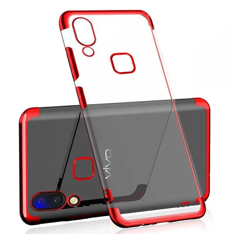 Red Роскошный чехол EXUNTON для VIVO V11 Pro V11i Z3I Z3, мягкий чехол из ТПУ с покрытием для VIVO V11 Pro V11I Z3I Z3, чехол для задней панели телефона - Цвет: Red