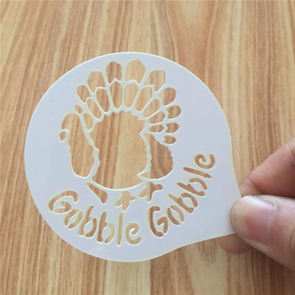 2 шт./лот днем благодарения рисунок трафареты капучино украшения кофе латте