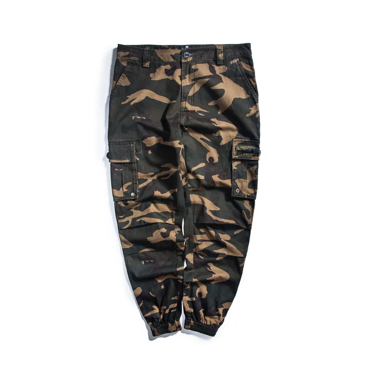 W8863 Dark Green Мужские камуфляжные брюки, новинка, мужские повседневные уличные хип-хоп брюки-шаровары, мужская спортивная одежда, свободные брюки для бега, военные - Цвет: W8863 Dark Green