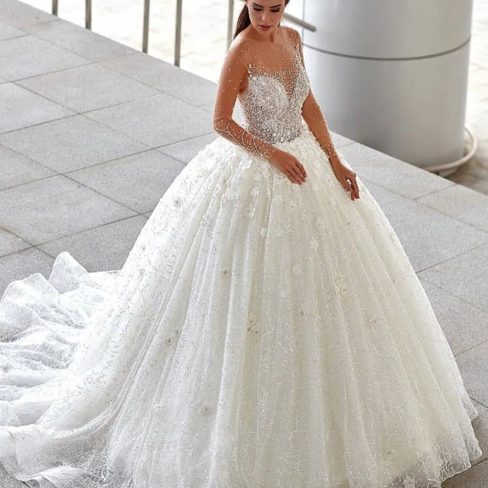 crystal wedding dresses 2020 ball gown sheer crew neckline long sleeve lace appliques beading long sleeve bridal dresses noiva
crystal wedding dresses 2020 ball gown sheer crew neckline long sleeve lace appliques beading long sleeve bridal dresses noiva