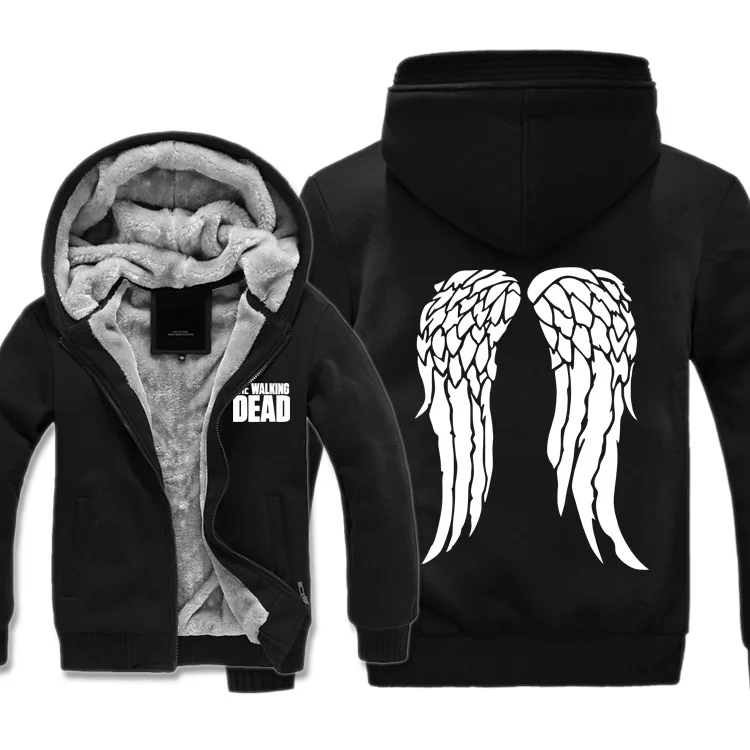 Дропшиппинг хип-хоп Sudaderas зимний теплый свитер куртка зимняя уличная утолщенная толстовка с капюшоном пальто Ходячие мертвецы плюс 6XL