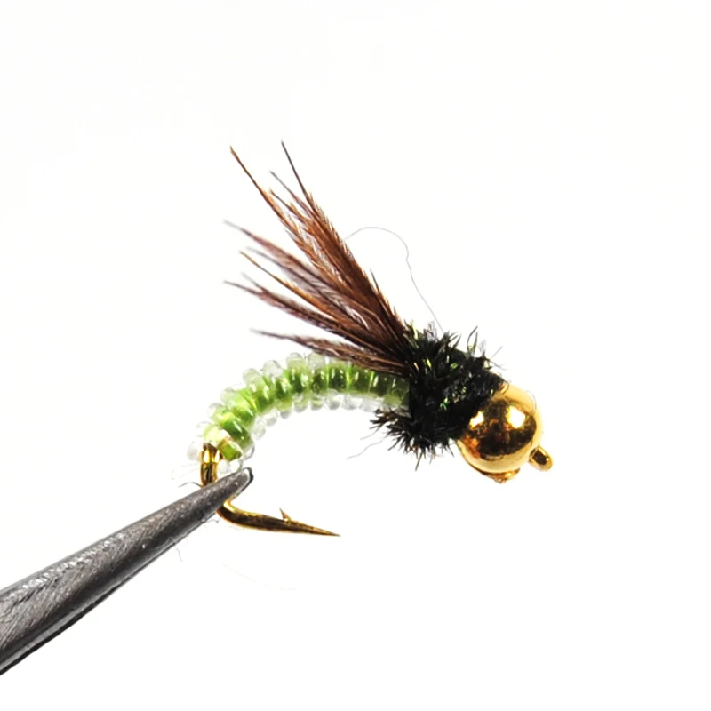 10 шт. #14 Beadhead PM Caddis Nymphs сухая ловля форели мухи для рыбной ловли|Наживки ловли| |