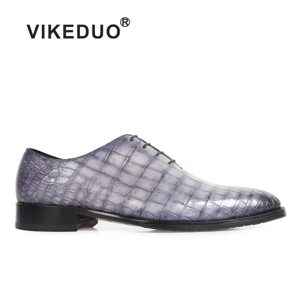 Vikeduo/Популярные Роскошные мужские туфли-оксфорды из 100% крокодиловой кожи ручной
