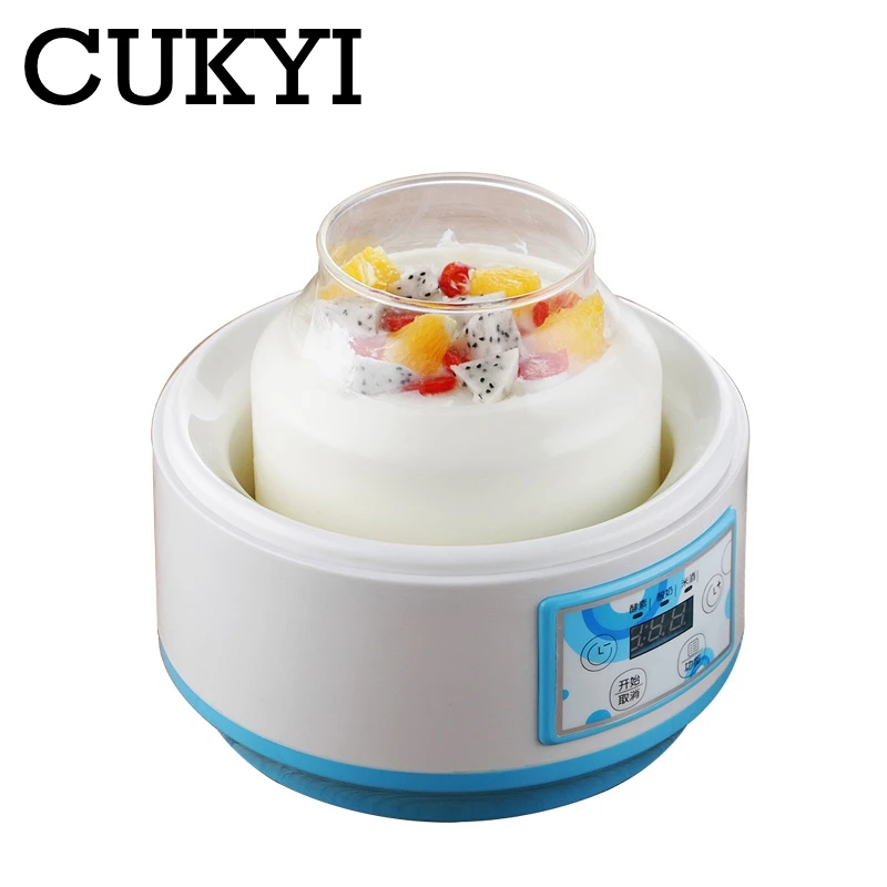 CUKYI многофункциональная бытовая машина для ферментов Электрический 2L йогурт стеклянный лайнер рисовые винные производители