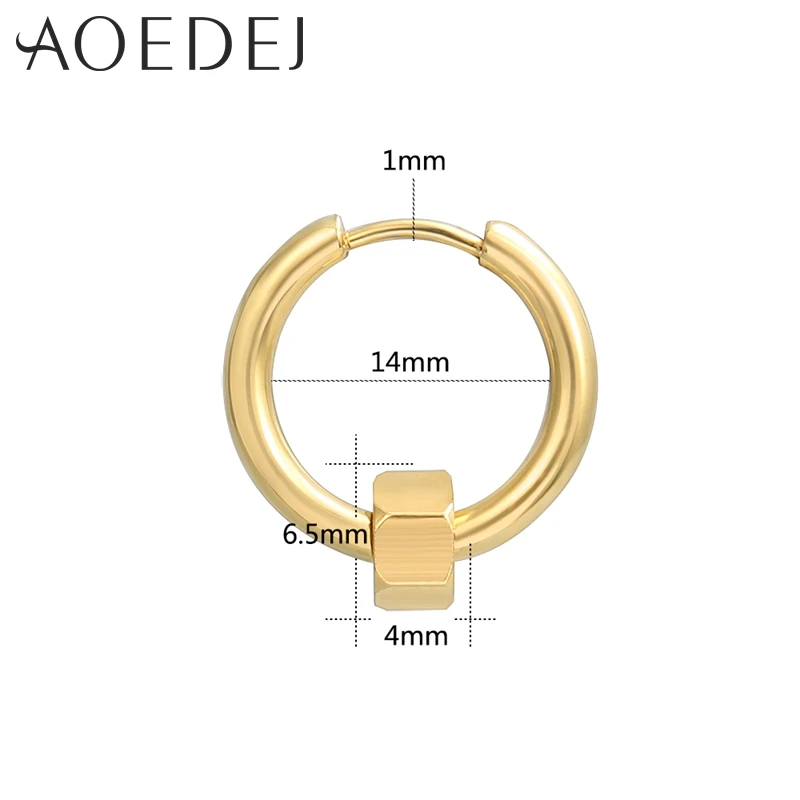 AOEDEJ круглые серьги-кольца из нержавеющей стали для женщин золотистые