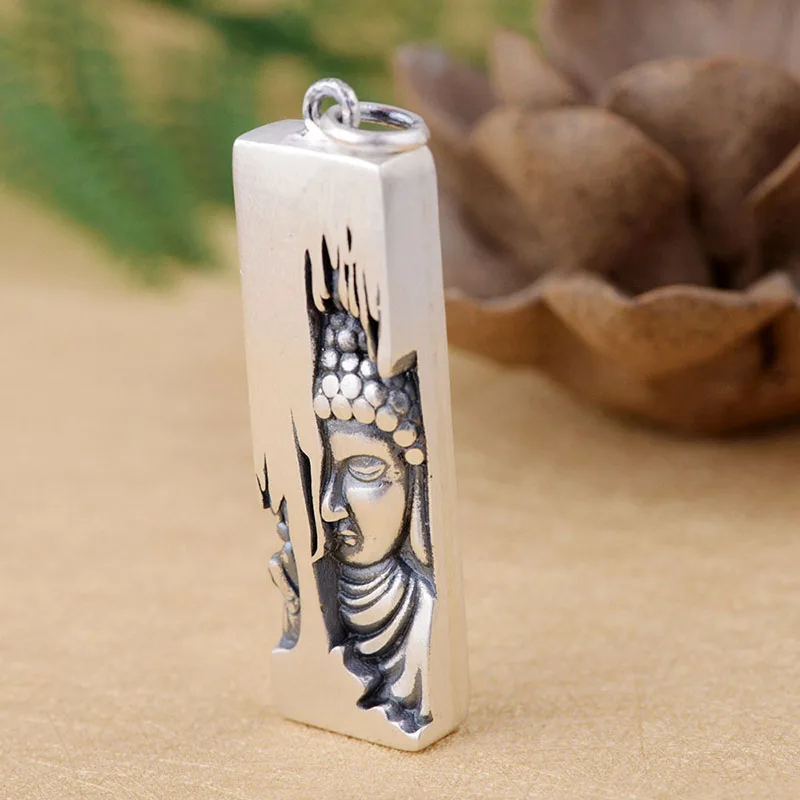 MAYONES 925 Silver Figure Pendant Lotus Flower Buddha 100% Pure S990 Original Thai Pendants for Women Men Jewelry Making | Украшения и