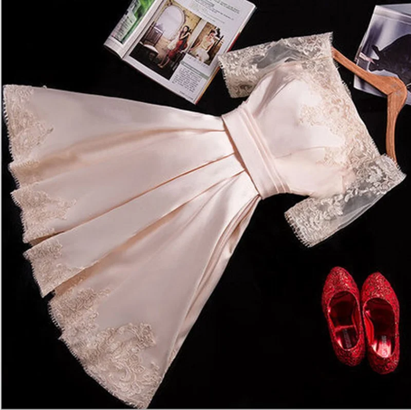 Однотонное платье для свадебной вечеринки, платье Fiesta Vestido, пышные платья с открытыми плечами для выпускного вечера, короткие платья подружек невесты TS1702