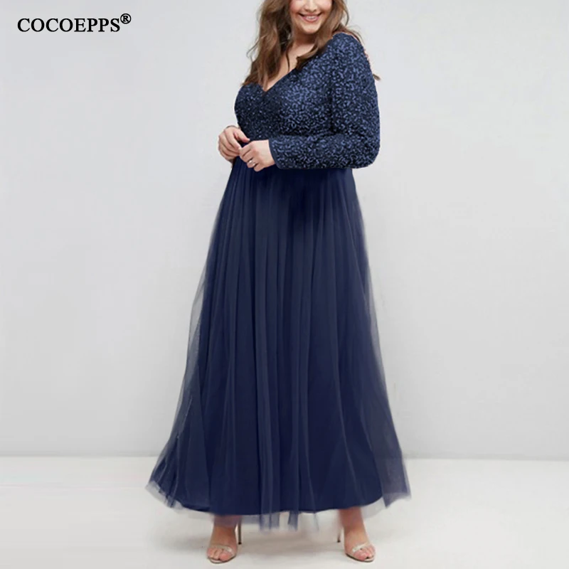 Женское длинное Сетчатое платье макси с блестками размеры до 6XL|long dress|party dressesdress