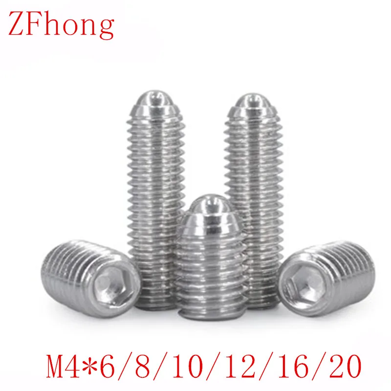 20Pcs/lot M4*6/8/10/12/16 304 Stainless Steel Metric Thread Spring ball plunger set screw | Обустройство дома
