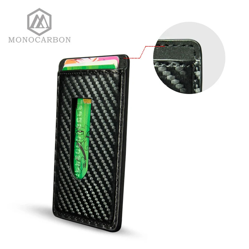 Monocarbon 2018 мода углеродного волокна шаблон кредитной держатель для карт Красочные