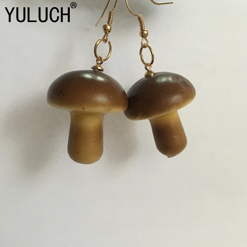 Серьги YULUCH женские с подвеской в виде маленького гриба оригинальный дизайн