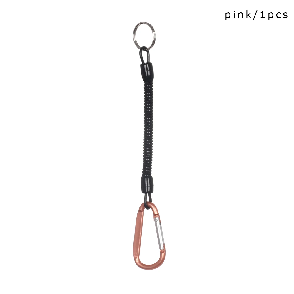 pink 1 шт. Тактический выдвижной пружинный эластичный трос инструмент безопасности снаряжение анти-потеря брелок для телефона для наружного туризма кемпинга - Цвет: pink