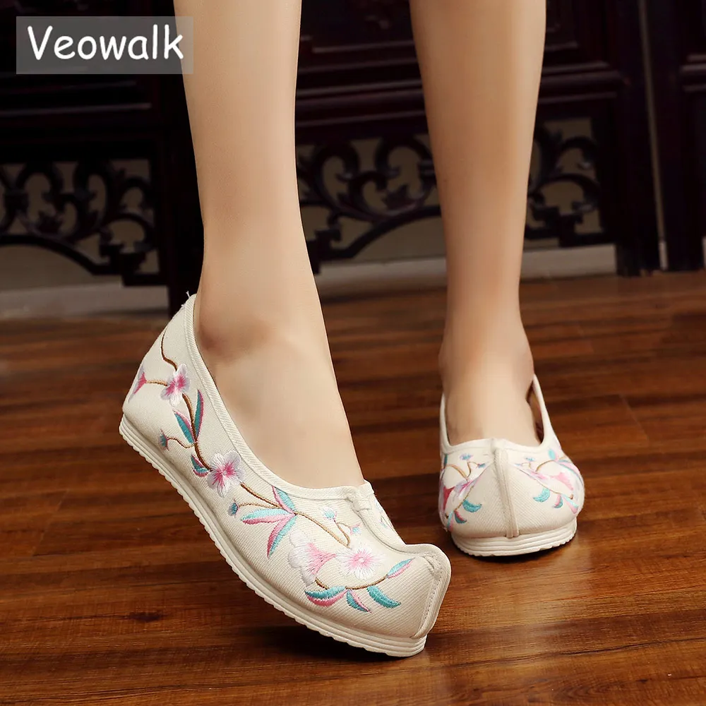 Veowalk/женские слипоны с острым носком Парусиновые туфли на плоской подошве