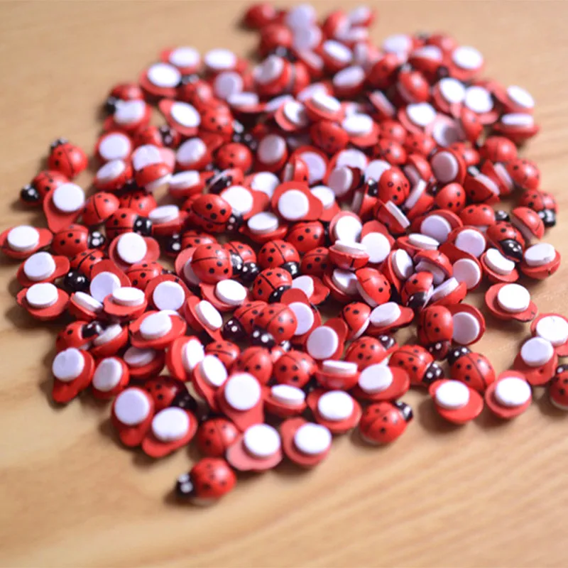 100 шт. статуэтка божьей коровки для украшения искусственных животных|figurine