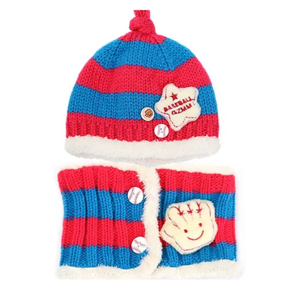 Зимний комплект с шапкой для маленьких девочек шарф модная детская теплая