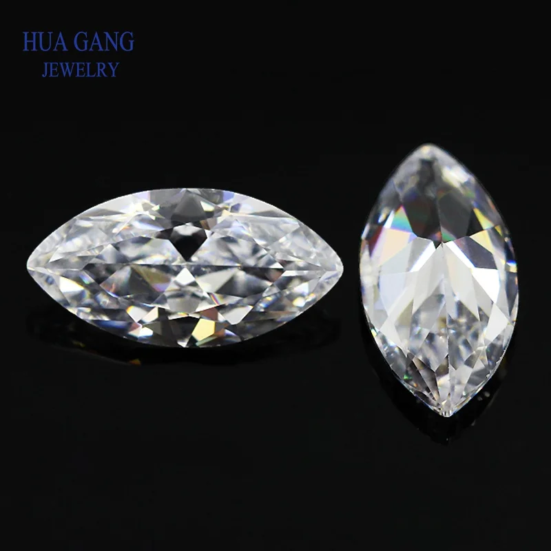 Белый кубический цирконий камень в форме маркиза бриллиантовая огранка