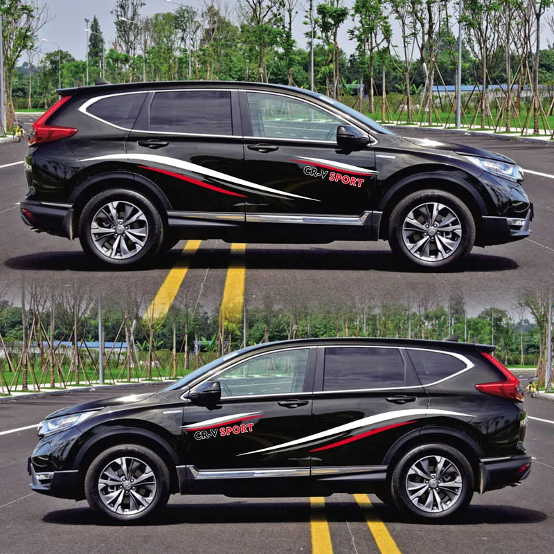 World Datong двухсторонние спортивные авто наклейки для Honda CRV внешняя Боковая дверь наклейка автомобиля виниловая пленка тела индивидуальная наклейка