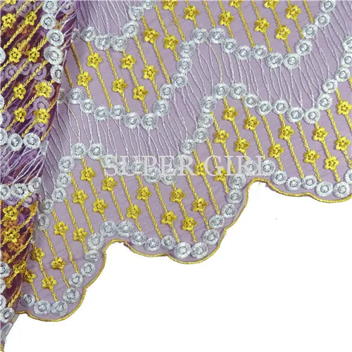 Высокое качество Африканский Кружево S Ткань net 2017 Тюль с пайетками/белый в