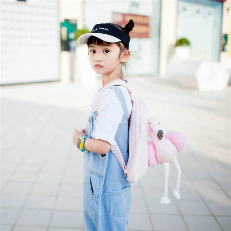 Детская школьная сумка с рисунком фламинго плюшевые рюкзаки Mochila infantil menina Sac a dos