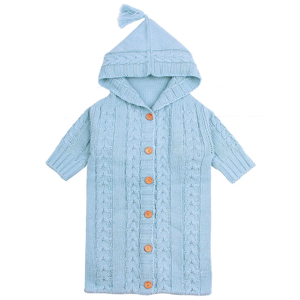 Спальный мешок для новорожденных 2017 детский вязаный комбинезон с длинными