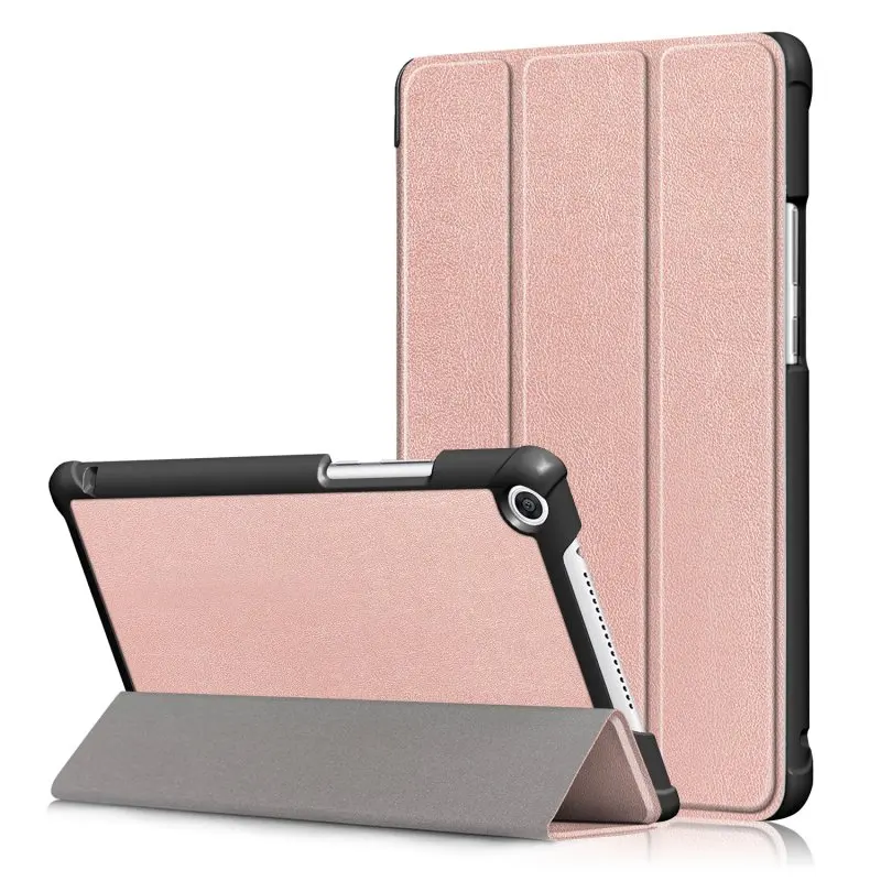 Rose Gold Премиум окрашенный складной кожаный чехол-подставка для huawei MediaPad M5 Lite 8 8,0 JDN2-W09 JDN2-AL00 JDN2-L09 чехол - Цвет: Rose Gold