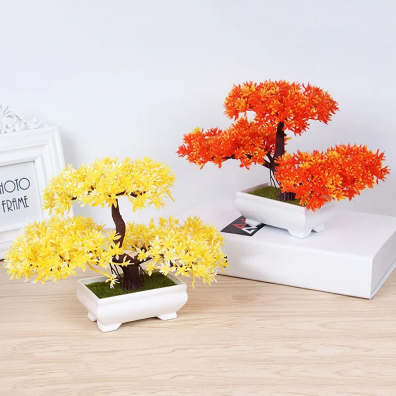 Искусственные цветы поддельные зеленые горшки приветствие сосна искусственный